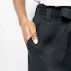 Among The Brave Fashion City Black Rayon Flat Front Pant