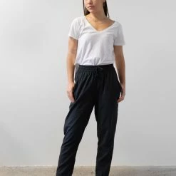 Among The Brave New Love Black Drawstring Drapey Cuffed Pant Fashion