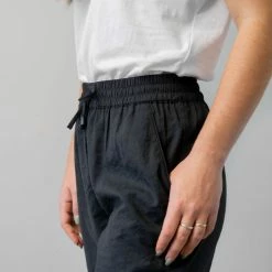 Among The Brave New Love Black Drawstring Drapey Cuffed Pant Fashion