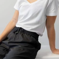 Among The Brave New Love Black Drawstring Drapey Cuffed Pant Fashion