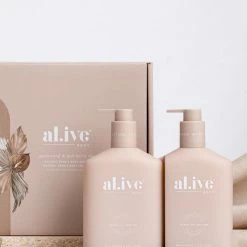 Alive Body Makeup & Skincare Applewood & Goji Berry Hand & Body 500ml Wash + 500ml Lotion Duo + Tray