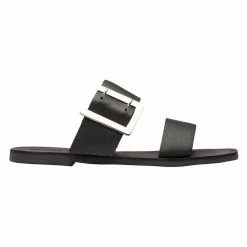 Solsana April Double Buckle Black Slide
