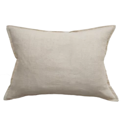 Mulberi Arcadia Almond Beige Feather Filled 100% Linen Cushion 40x60cm