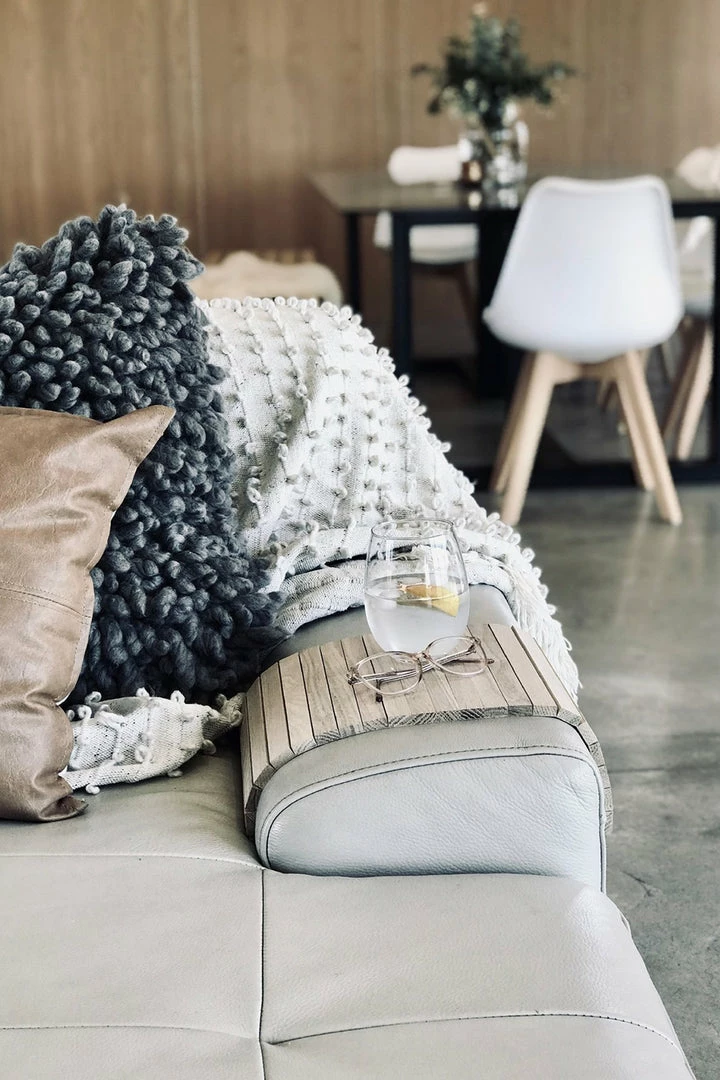 NED Collections Arm Chair Side Rest Natural Wood Slats Support Local Gifts