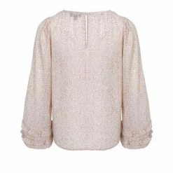 Among The Brave Ava Cream Ditsy Animal Double Ruffle Puff Sleeve Top