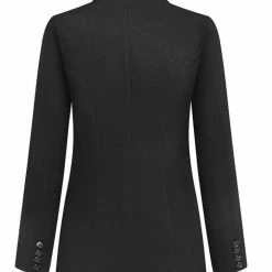 Ivy + Jack Harper Black Textured Plain Double Breasted Blazer Fashion