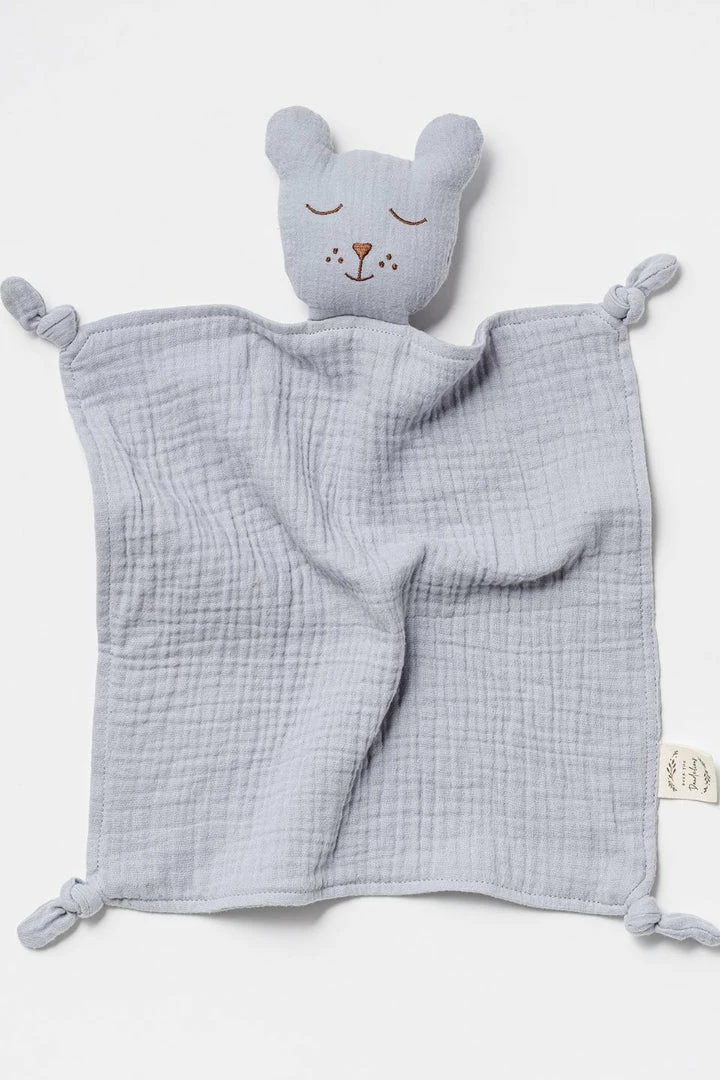 Over The Dandelions Organic Muslin Sleepy Bear Lovey Frost Home & Beauty