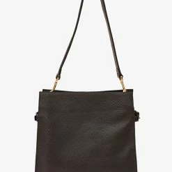 Saben Beatrice Black Leather Square Tote Bag