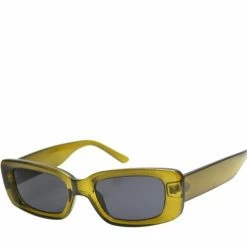 Reality Eyewear Bianca Olive Narrow Smoke Lens Sunglasses