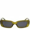 Reality Eyewear Bianca Olive Narrow Smoke Lens Sunglasses