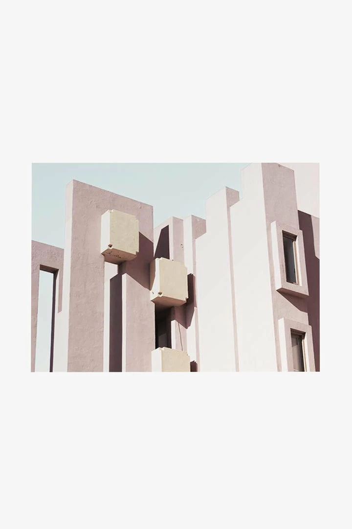 Papier HQ Blush Building White Framed A1 Print