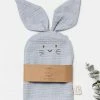 Over The Dandelions Organic Muslin With Terry Cloth Bunny Wash Glove Lovey Frost