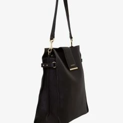 Saben Accessories Babette Black Leather Shoulder Tote Bag