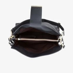 Saben Accessories Babette Black Leather Shoulder Tote Bag