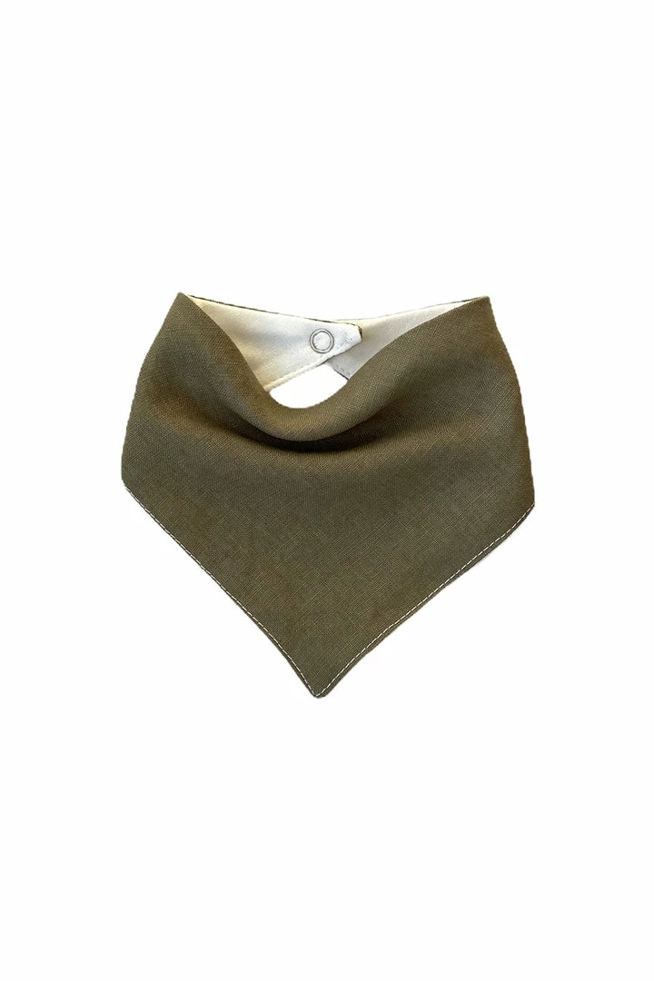 Pretty Kiwi Home & Beauty Bandana Bib Olive Linen