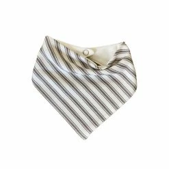 Pretty Kiwi Bandana Bib Stone StripeTicking