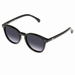 Le Specs Bandwagon Polarised Round Black Smoke Lens Sunglasses