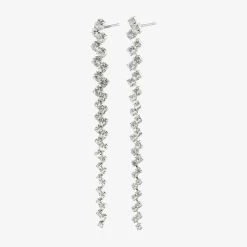 Pilgrim Belief Silver Crystal Dangling Stud Earrings