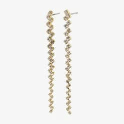 Pilgrim Accessories Belief Gold Crystal Dangling Stud Earrings