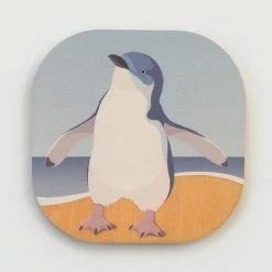 100% NZ Hansby Design Blue Penguin Coaster Table & Kitchen