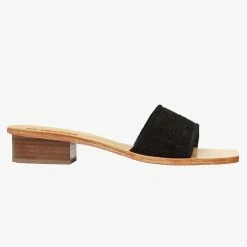 Solsana Starcy Woven Black Suede Mule Accessories