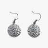 Flo Gives Back 15% To Women In Need Small Hammered Circle Rhodium Earring