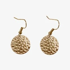 Flo Gives Back 15% To Women In Need Small Hammered Circle Gold Earring Accessories