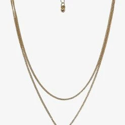 Flo Gives Back 15% To Women In Need Accessories Double Chain Heart Gold Necklace