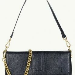 Brie Leon Accessories Isabel Black Snake Bag With Chain