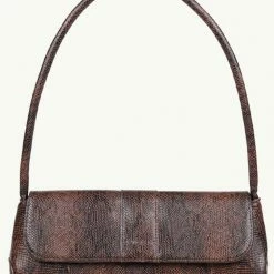 Brie Leon The Camille Dark Brown Snake Bag