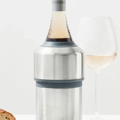 Huski Brushed Stainless Wine Cooler Table & Kitchen