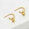 Linda Tahija Accessories Bud Base Hoop Earrings Sterling Silver 14K Gold Plated