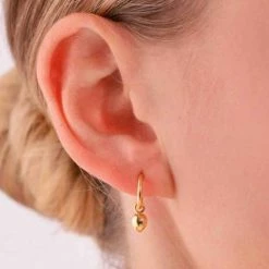 Linda Tahija Accessories Bud Base Hoop Earrings Sterling Silver 14K Gold Plated