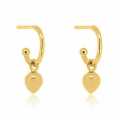 Linda Tahija Accessories Bud Base Hoop Earrings Sterling Silver 14K Gold Plated