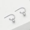Linda Tahija Accessories Bud Base Hoop Earrings Sterling Silver