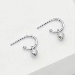 Linda Tahija Accessories Bud Base Hoop Earrings Sterling Silver