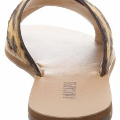 Anacapri Flat Cross Animal Print Slide