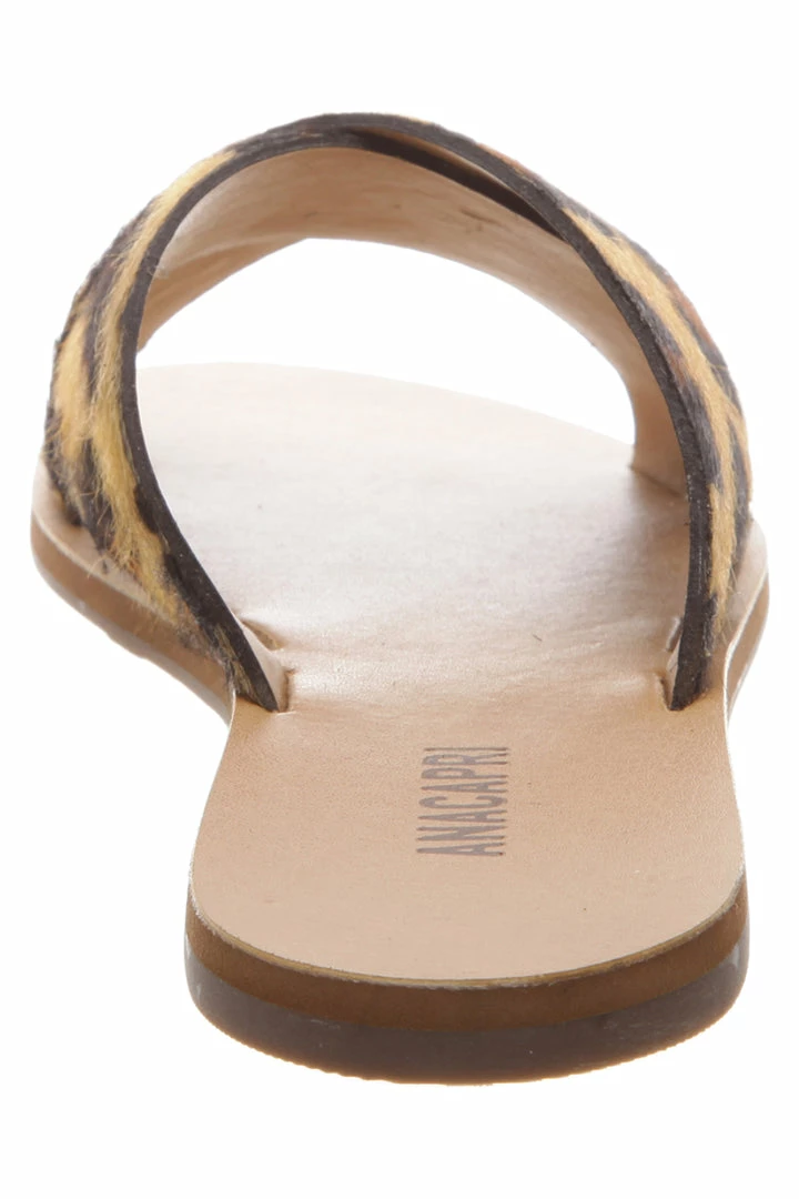Anacapri Flat Cross Animal Print Slide