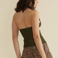 Mink Pink Fashion Maitland Black Halter Strappy Knit Top