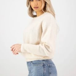 Among The Brave Comfort Me Ivory Batwing Mohair Blend Knit Fashion