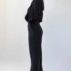 Among The Brave Best Life Black Soft Crepe Wide Leg Pant Fashion