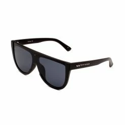 Prive Revaux The Coco Flat Top Rounded Black With Black Lens Sunglasses