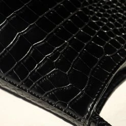 Brie Leon Chloe Matte Black Croc Recycled PU Top Handle Bag