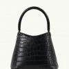 Brie Leon Mini Chloe Black Matte Croc Bag