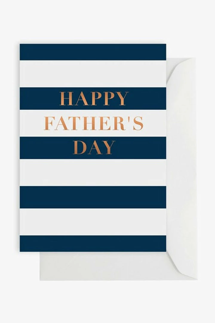 Elm Paper Navy + White Stripe Happy Fathers Day Card
