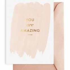 Elm Paper You Are Amazing White Blush Gift Card Home & Beauty