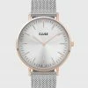 Cluse Accessories LaBoheme Silver Mesh Strap With Rose Gold Watch