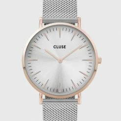 Cluse Accessories LaBoheme Silver Mesh Strap With Rose Gold Watch