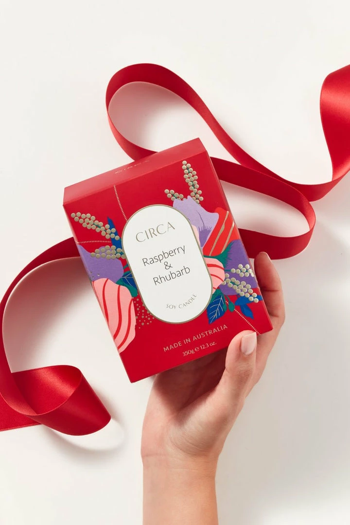 Circa Home Raspberry + Rhubarb Soy Candle 350g Home & Beauty