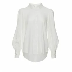 Among The Brave Fashion Champion White Cotton LS Puff Sleeve Shirt